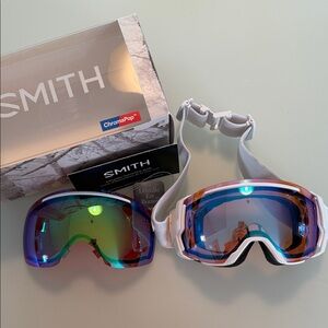 SMITH Ski Goggles Chroma POP two lenses interchangeable.  Bright and Low light.